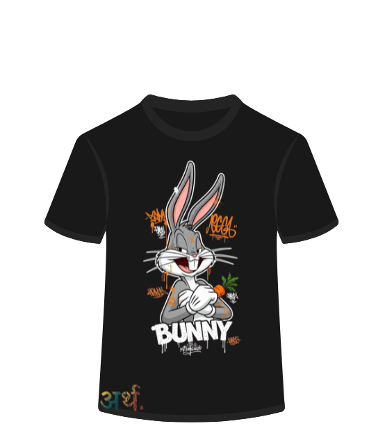 Artha Premium Cotton T-Shirt Regular -Bugs Bunny Black