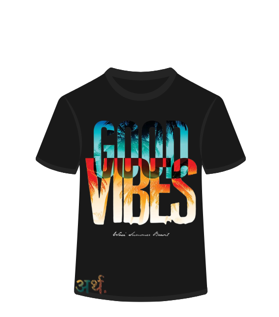Artha Premium Cotton T-Shirt Regular - Good Vibes Black